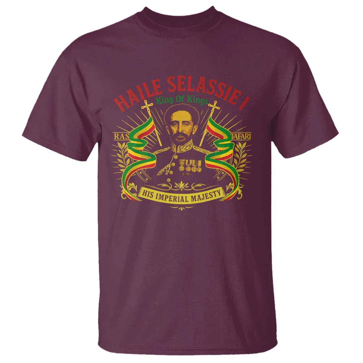 Haile Selassie T Shirt Ras Tafari King Of Kings His Imperial Majesty - Wonder Print Shop