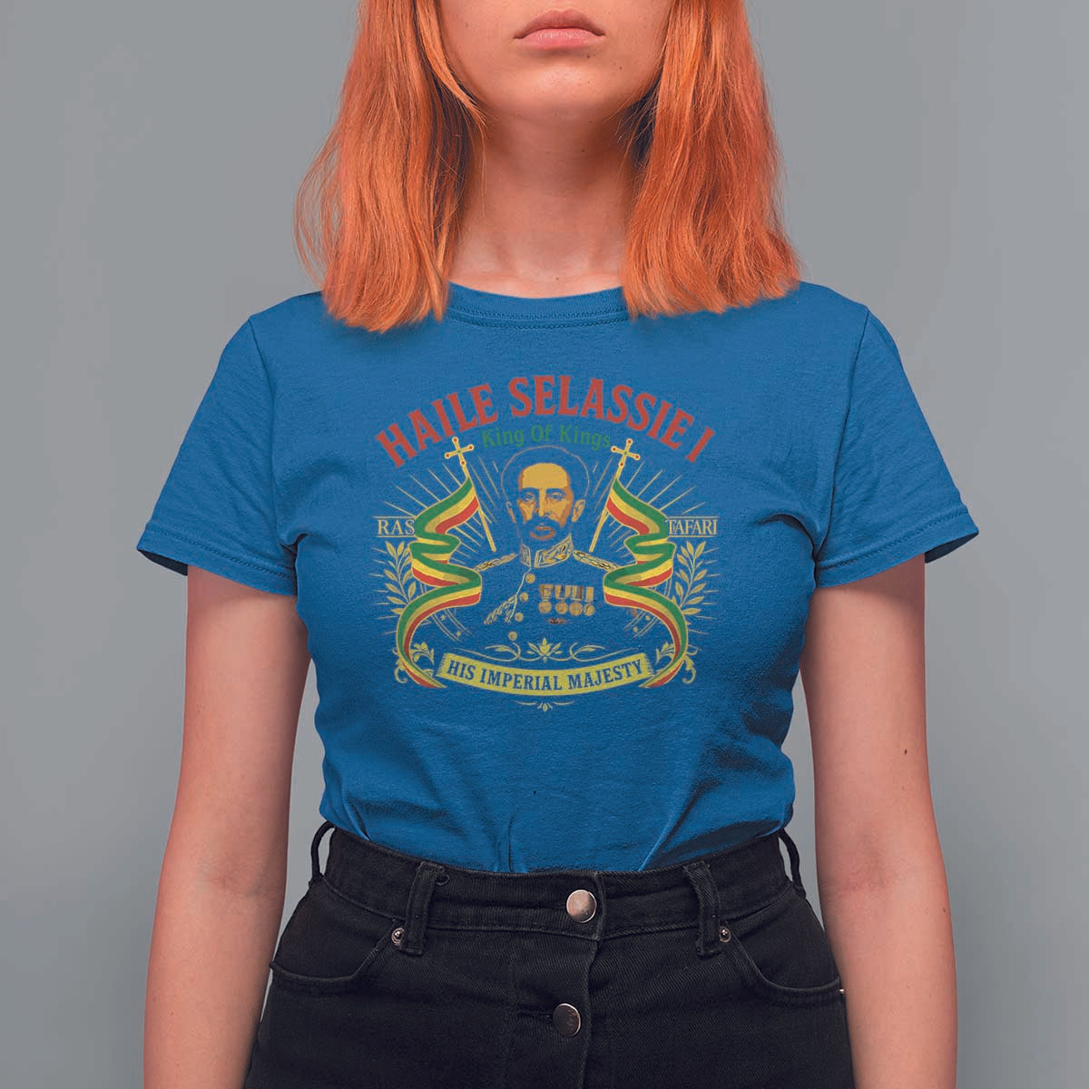 Haile Selassie T Shirt For Women Ras Tafari King Of Kings His Imperial Majesty - Wonder Print Shop