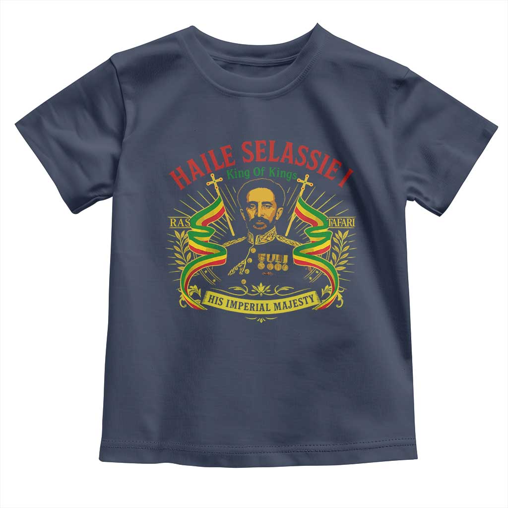 Haile Selassie Toddler T Shirt Ras Tafari King Of Kings His Imperial Majesty - Wonder Print Shop