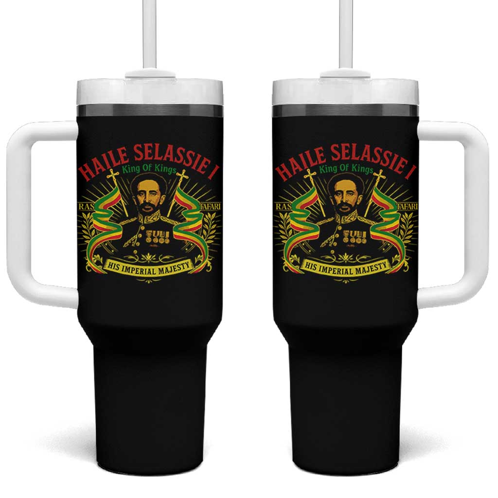 Haile Selassie Tumbler With Handle Ras Tafari King Of Kings His Imperial Majesty - Wonder Print Shop