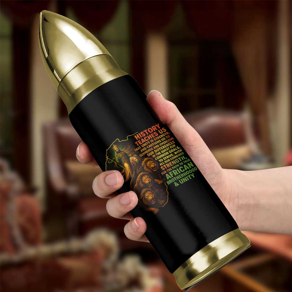 Haile Selassie Quotes Bullet Tumbler History Teaches Us That Unity Is Strength Rasta Lions of Judah - Wonder Print Shop