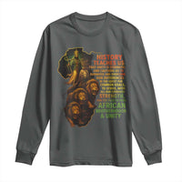 Haile Selassie Quotes Long Sleeve Shirt History Teaches Us That Unity Is Strength Rasta Lions of Judah - Wonder Print Shop
