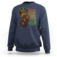 Haile Selassie Quotes Sweatshirt History Teaches Us That Unity Is Strength Rasta Lions of Judah - Wonder Print Shop