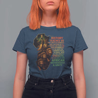 Haile Selassie Quotes T Shirt For Women History Teaches Us That Unity Is Strength Rasta Lions of Judah - Wonder Print Shop