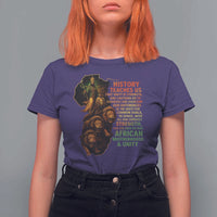 Haile Selassie Quotes T Shirt For Women History Teaches Us That Unity Is Strength Rasta Lions of Judah - Wonder Print Shop