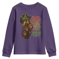 Haile Selassie Quotes Youth Sweatshirt History Teaches Us That Unity Is Strength Rasta Lions of Judah - Wonder Print Shop