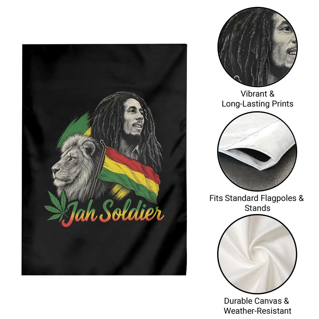 Jah Soldier Garden Flag Lion Of Judah Reggae Rastafari Flag - Wonder Print Shop
