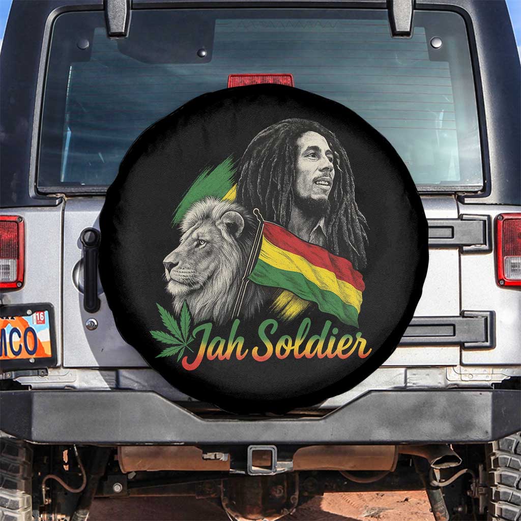 Jah Soldier Spare Tire Cover Lion Of Judah Reggae Rastafari Flag - Wonder Print Shop