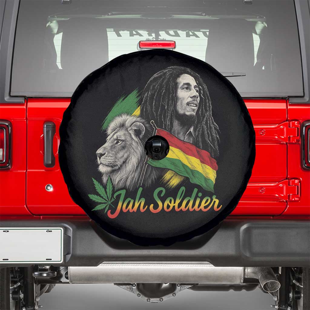 Jah Soldier Spare Tire Cover Lion Of Judah Reggae Rastafari Flag - Wonder Print Shop