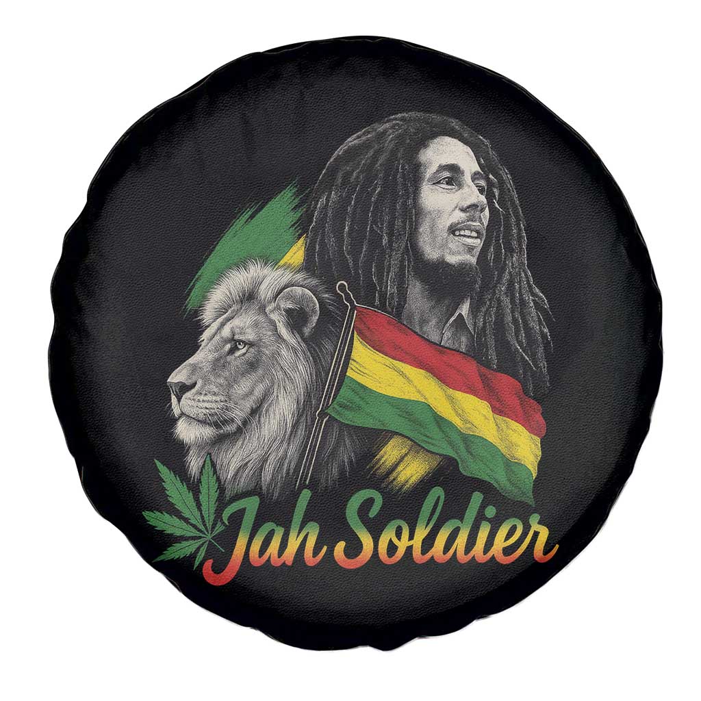 Jah Soldier Spare Tire Cover Lion Of Judah Reggae Rastafari Flag - Wonder Print Shop