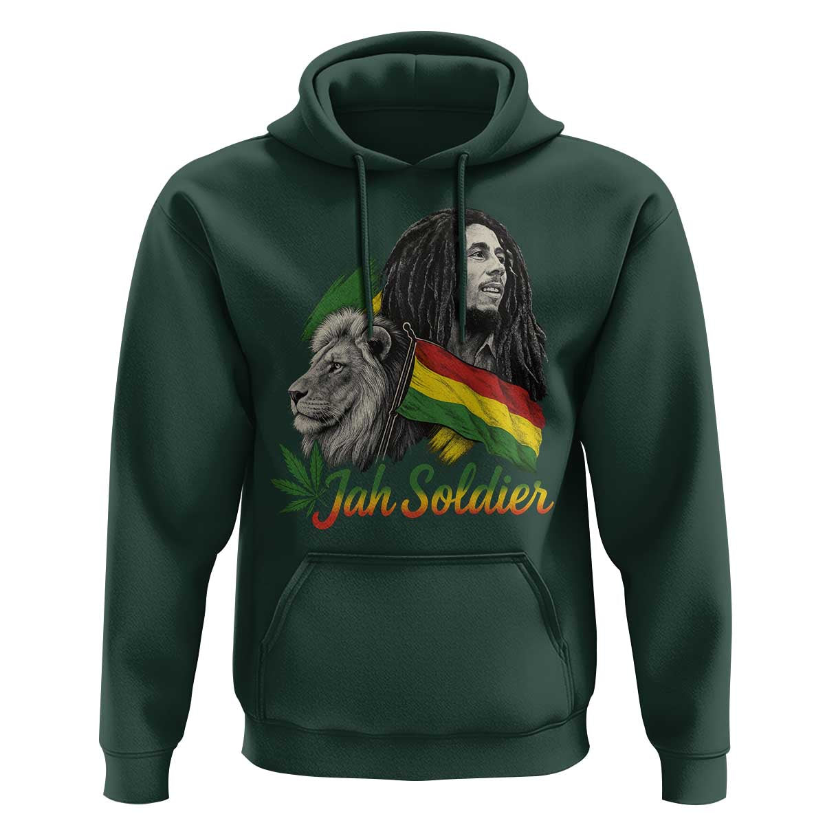 Jah Soldier Hoodie Lion Of Judah Reggae Rastafari Flag - Wonder Print Shop