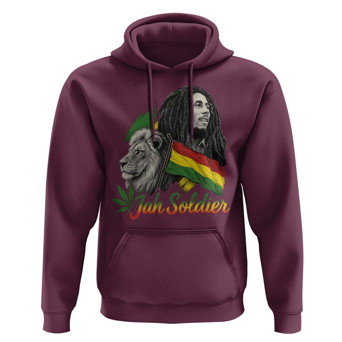 Jah Soldier Hoodie Lion Of Judah Reggae Rastafari Flag - Wonder Print Shop