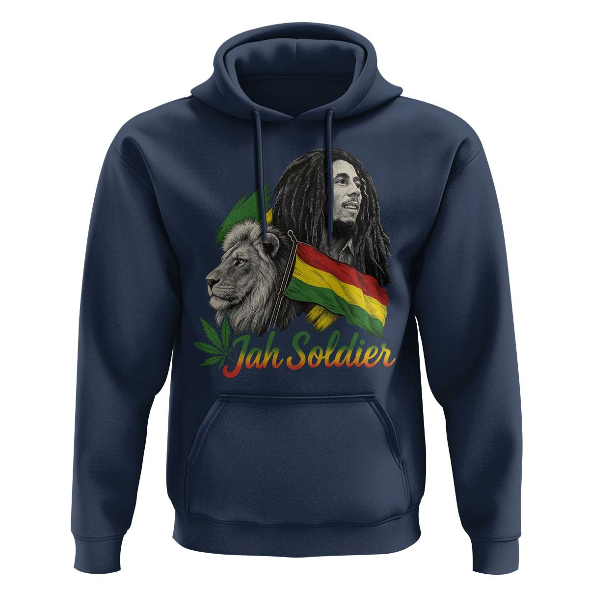 Jah Soldier Hoodie Lion Of Judah Reggae Rastafari Flag - Wonder Print Shop