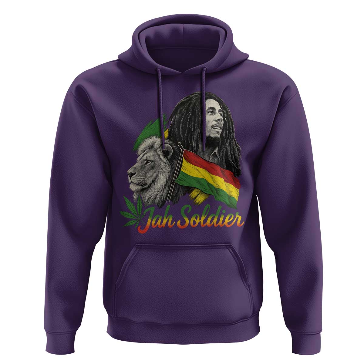 Jah Soldier Hoodie Lion Of Judah Reggae Rastafari Flag - Wonder Print Shop
