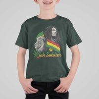 Jah Soldier T Shirt For Kid Lion Of Judah Reggae Rastafari Flag - Wonder Print Shop