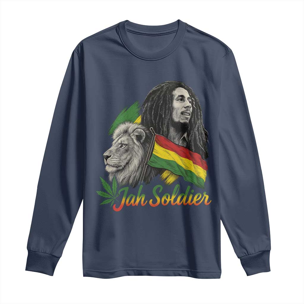 Jah Soldier Long Sleeve Shirt Lion Of Judah Reggae Rastafari Flag - Wonder Print Shop
