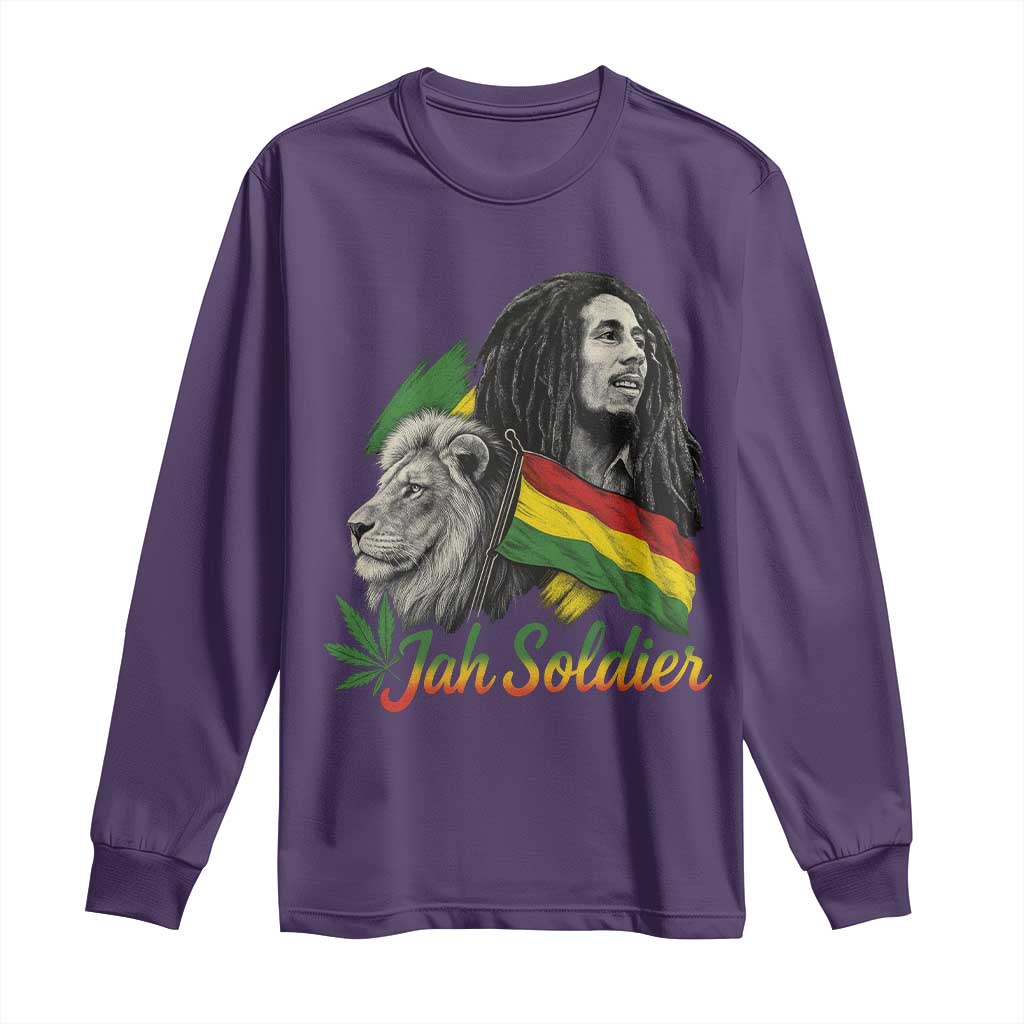 Jah Soldier Long Sleeve Shirt Lion Of Judah Reggae Rastafari Flag - Wonder Print Shop