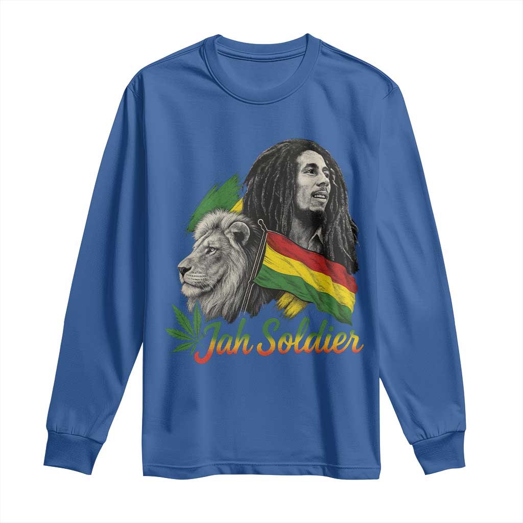 Jah Soldier Long Sleeve Shirt Lion Of Judah Reggae Rastafari Flag - Wonder Print Shop