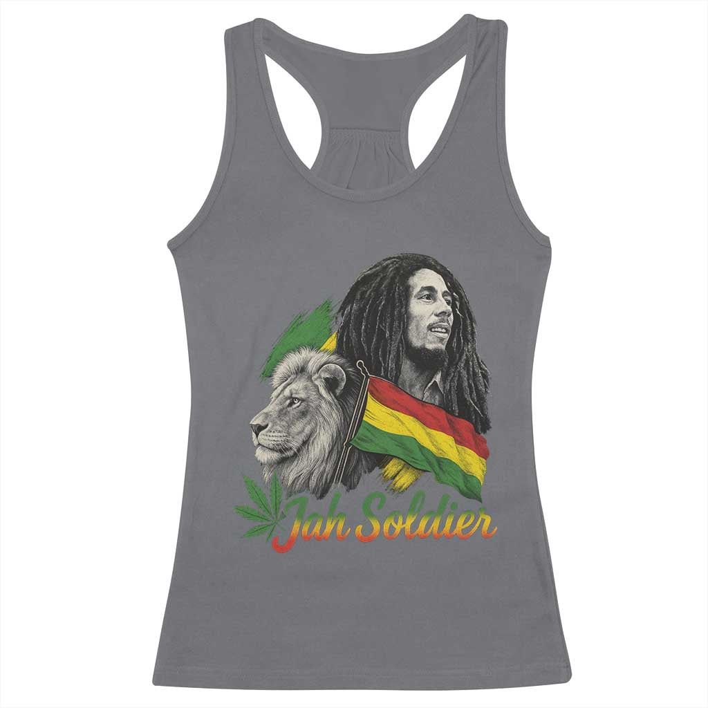 Jah Soldier Racerback Tank Top Lion Of Judah Reggae Rastafari Flag - Wonder Print Shop