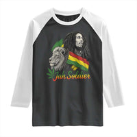 Jah Soldier Raglan Shirt Lion Of Judah Reggae Rastafari Flag - Wonder Print Shop