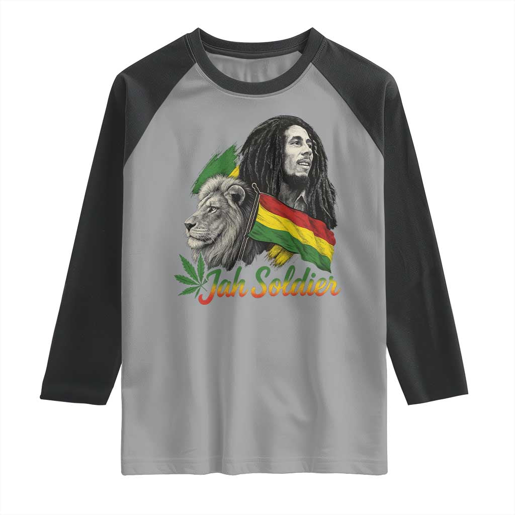 Jah Soldier Raglan Shirt Lion Of Judah Reggae Rastafari Flag - Wonder Print Shop