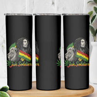 Jah Soldier Skinny Tumbler Lion Of Judah Reggae Rastafari Flag - Wonder Print Shop