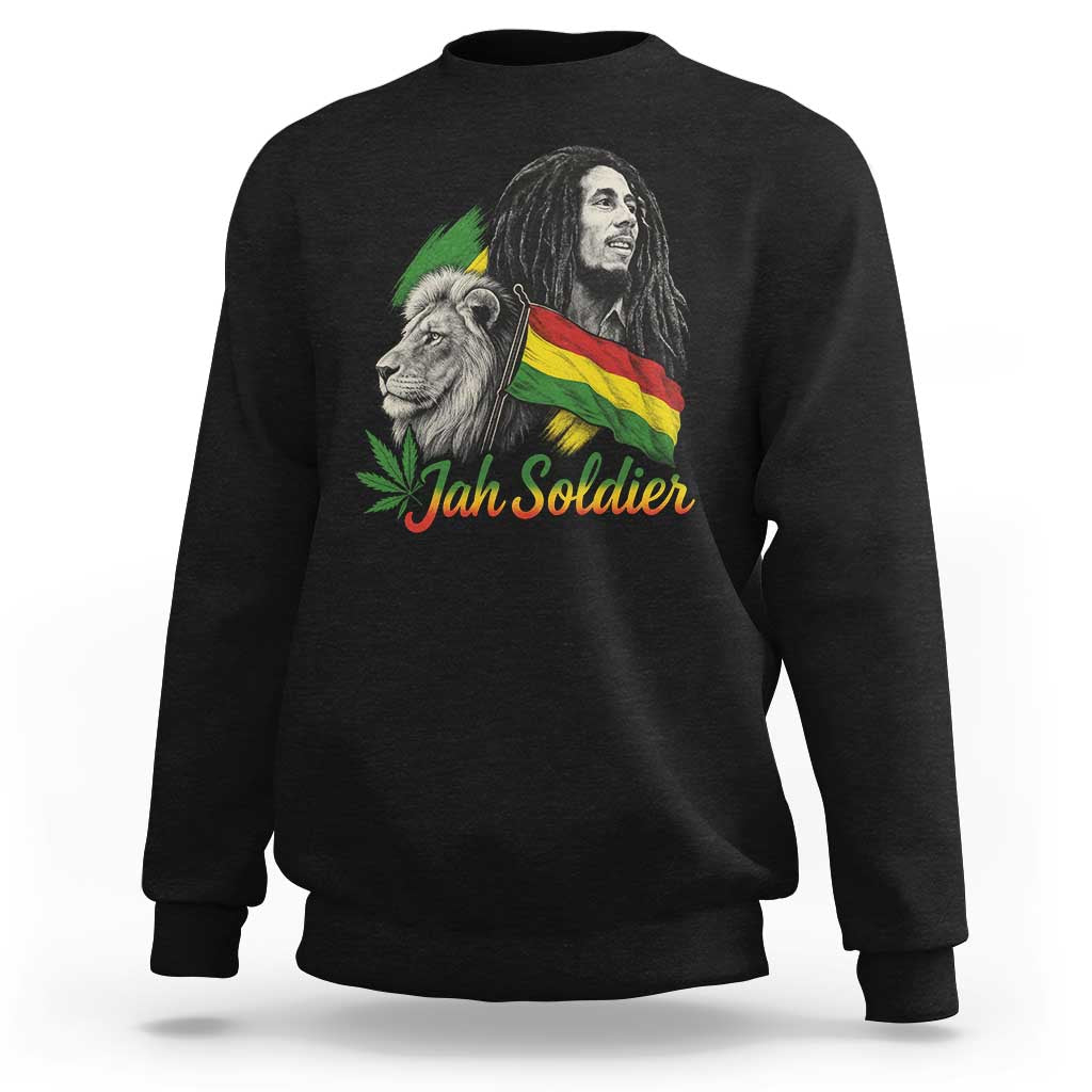 Jah Soldier Sweatshirt Lion Of Judah Reggae Rastafari Flag - Wonder Print Shop
