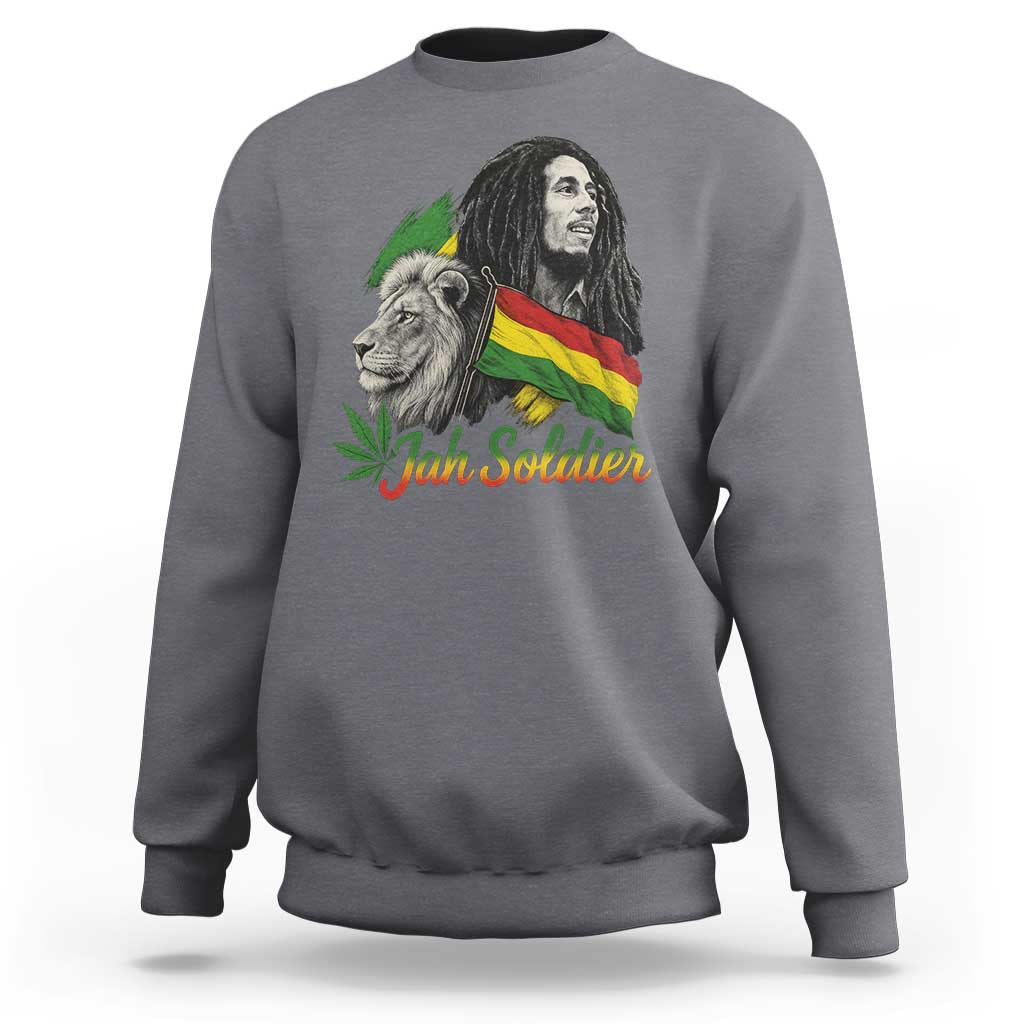 Jah Soldier Sweatshirt Lion Of Judah Reggae Rastafari Flag - Wonder Print Shop