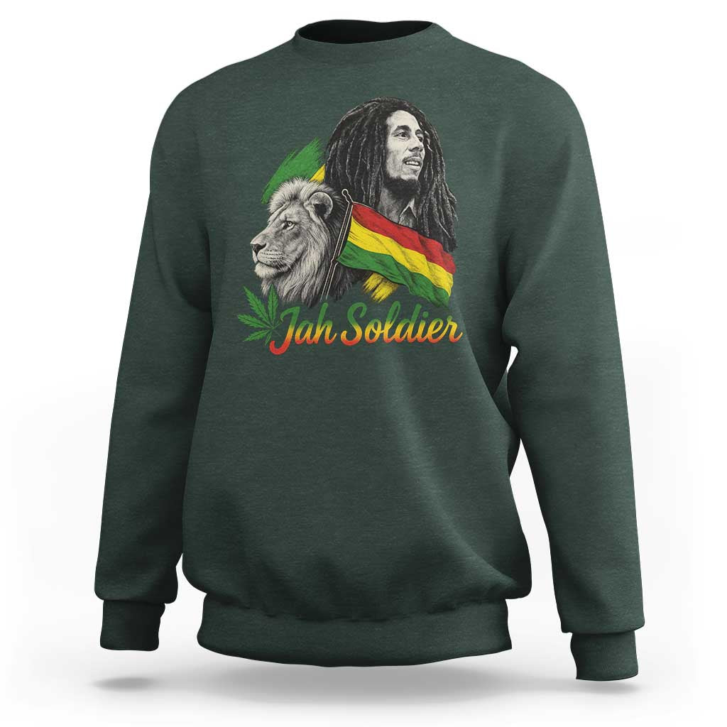 Jah Soldier Sweatshirt Lion Of Judah Reggae Rastafari Flag - Wonder Print Shop