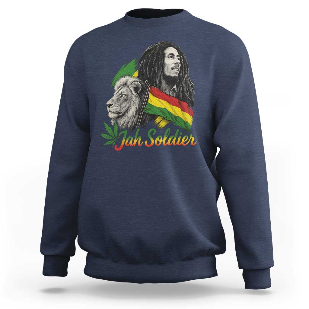 Jah Soldier Sweatshirt Lion Of Judah Reggae Rastafari Flag - Wonder Print Shop