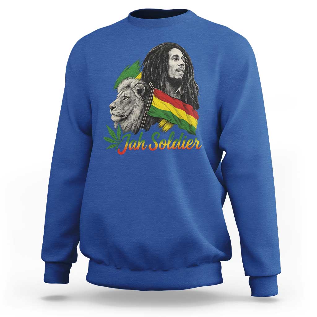 Jah Soldier Sweatshirt Lion Of Judah Reggae Rastafari Flag - Wonder Print Shop