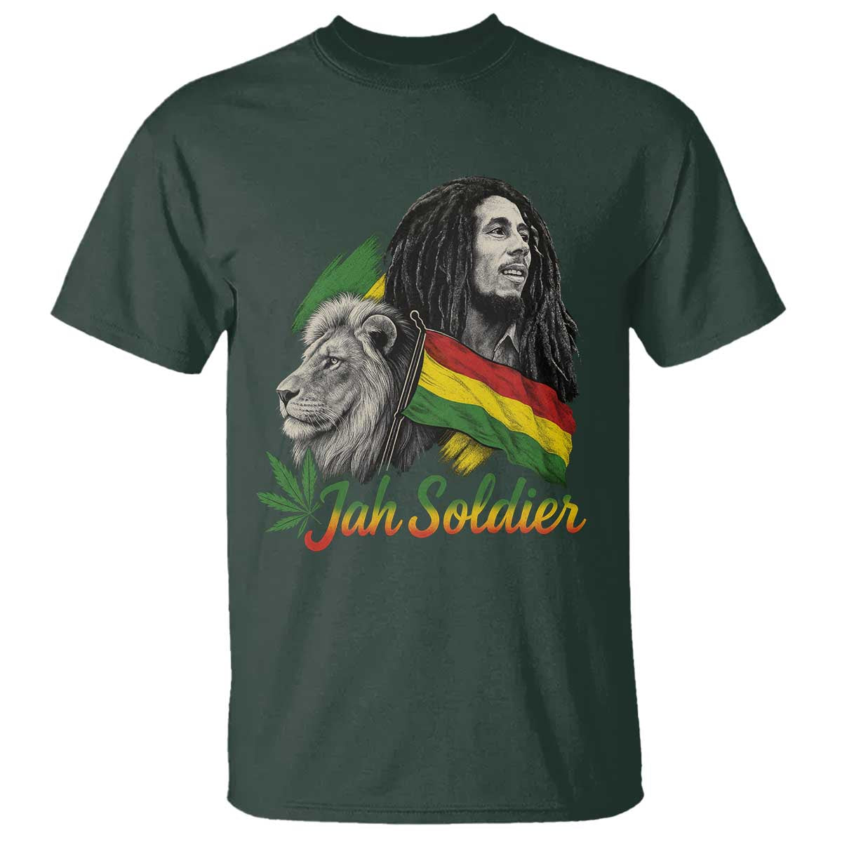 Jah Soldier T Shirt Lion Of Judah Reggae Rastafari Flag - Wonder Print Shop