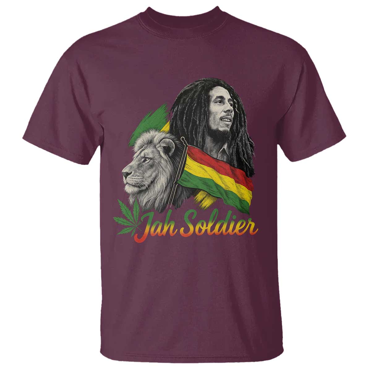 Jah Soldier T Shirt Lion Of Judah Reggae Rastafari Flag - Wonder Print Shop