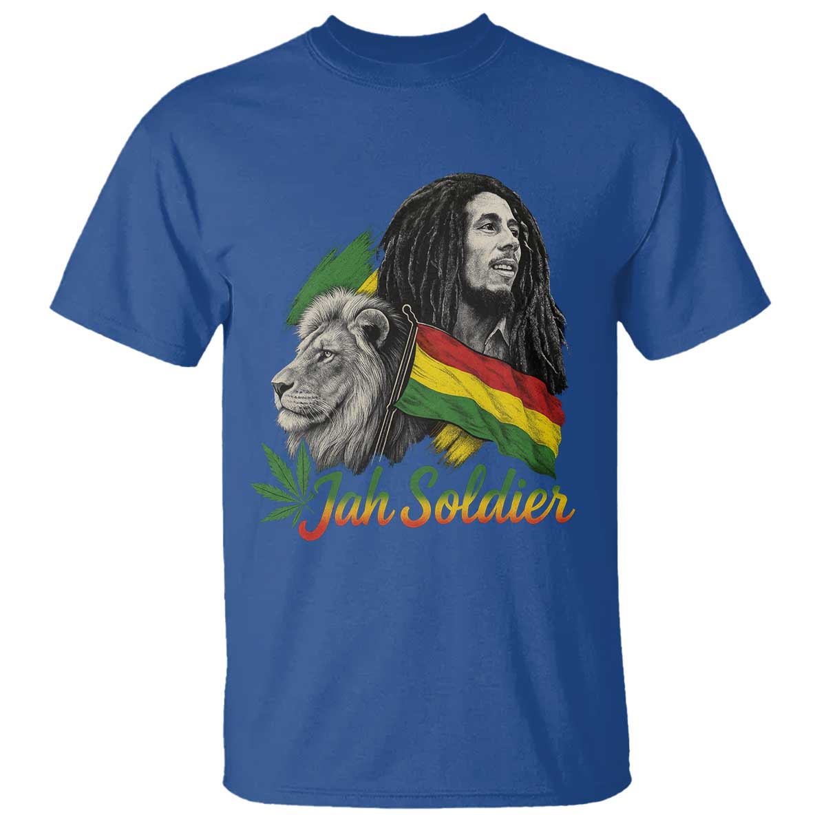 Jah Soldier T Shirt Lion Of Judah Reggae Rastafari Flag - Wonder Print Shop