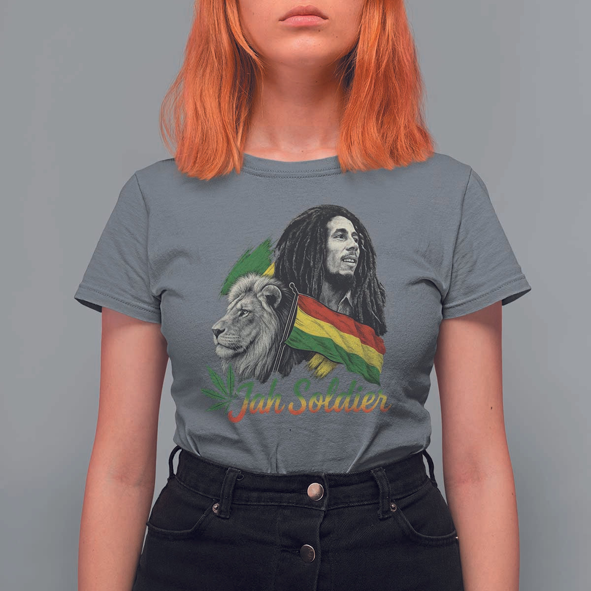 Jah Soldier T Shirt For Women Lion Of Judah Reggae Rastafari Flag - Wonder Print Shop