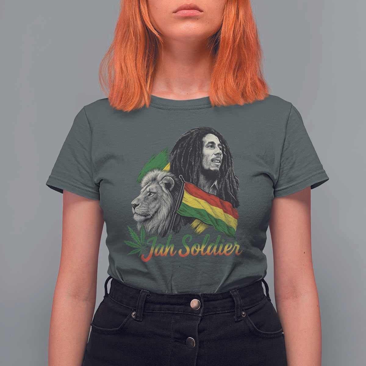 Jah Soldier T Shirt For Women Lion Of Judah Reggae Rastafari Flag - Wonder Print Shop