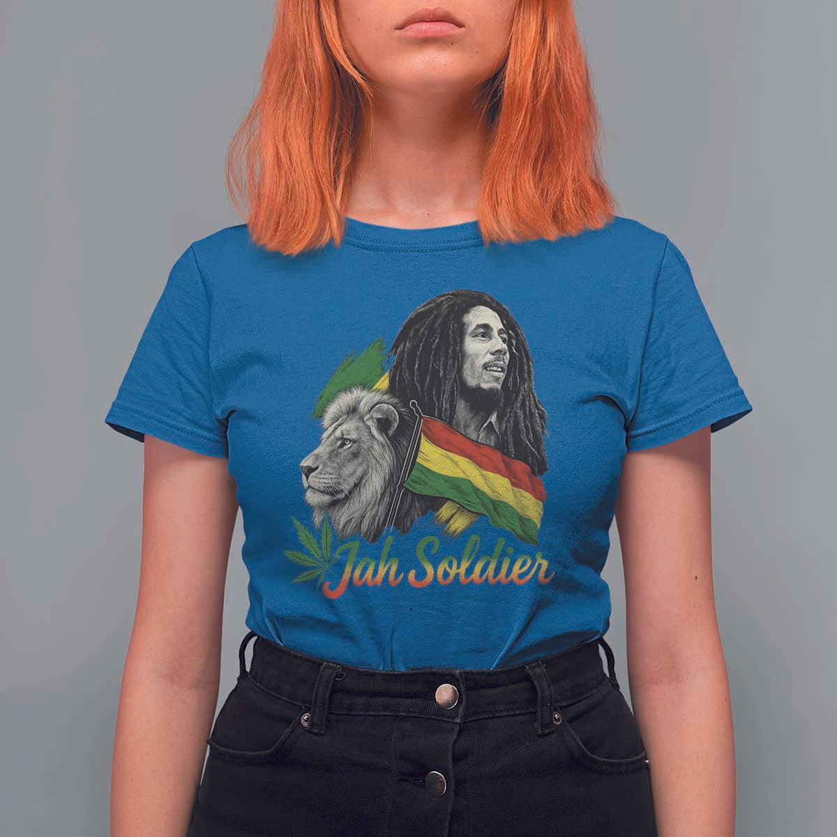Jah Soldier T Shirt For Women Lion Of Judah Reggae Rastafari Flag - Wonder Print Shop