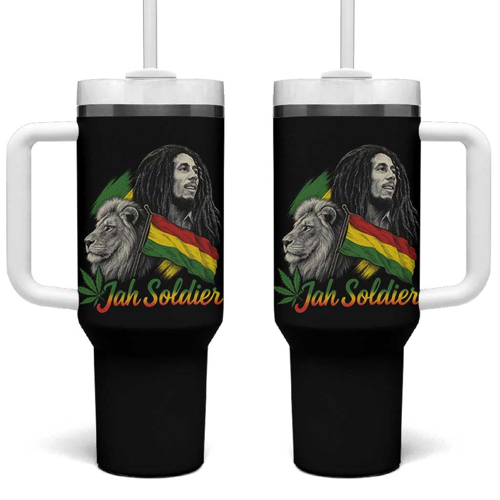Jah Soldier Tumbler With Handle Lion Of Judah Reggae Rastafari Flag - Wonder Print Shop