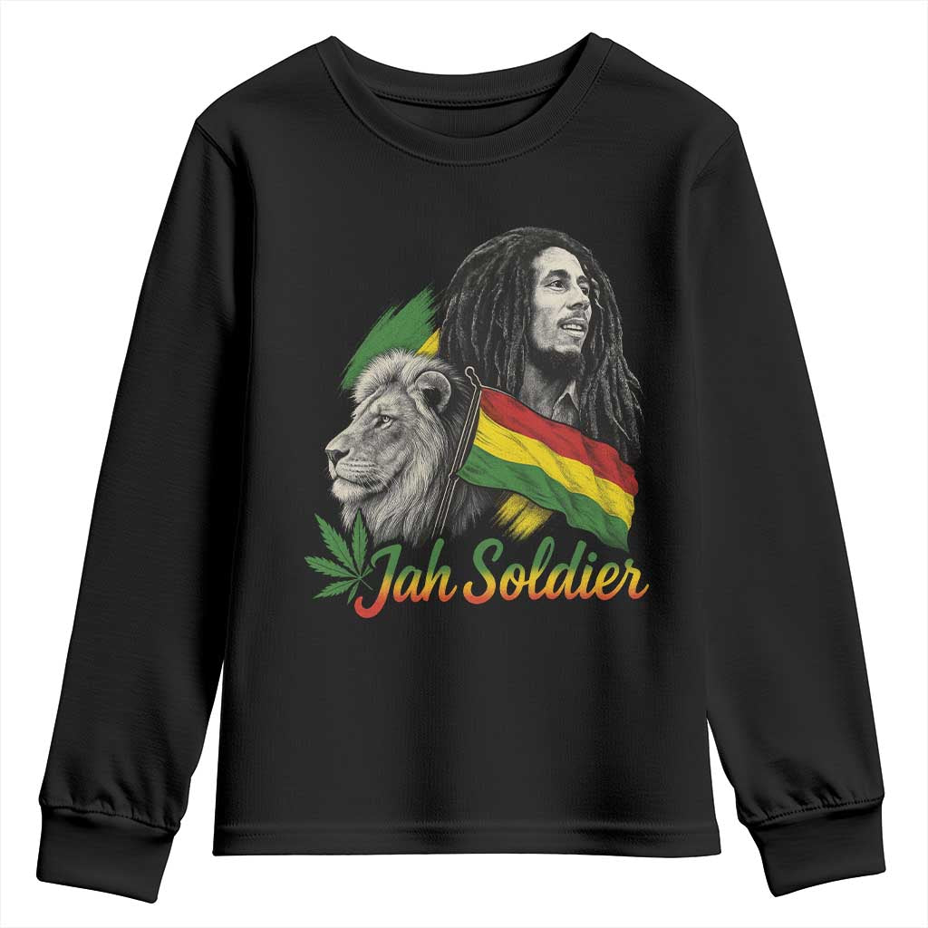 Jah Soldier Youth Sweatshirt Lion Of Judah Reggae Rastafari Flag - Wonder Print Shop