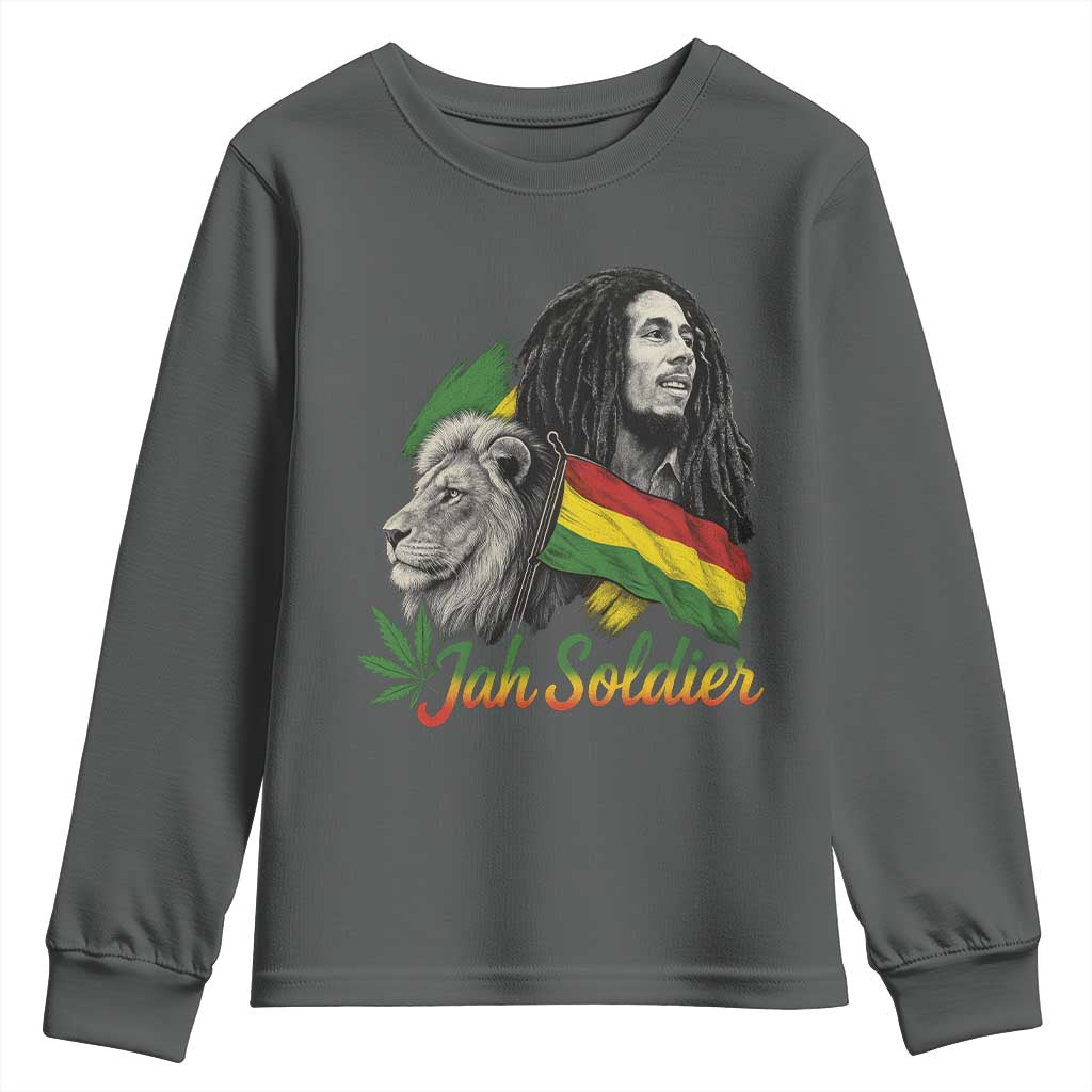 Jah Soldier Youth Sweatshirt Lion Of Judah Reggae Rastafari Flag - Wonder Print Shop