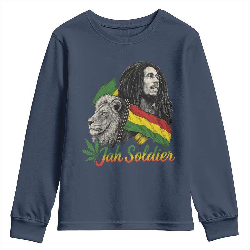 Jah Soldier Youth Sweatshirt Lion Of Judah Reggae Rastafari Flag - Wonder Print Shop