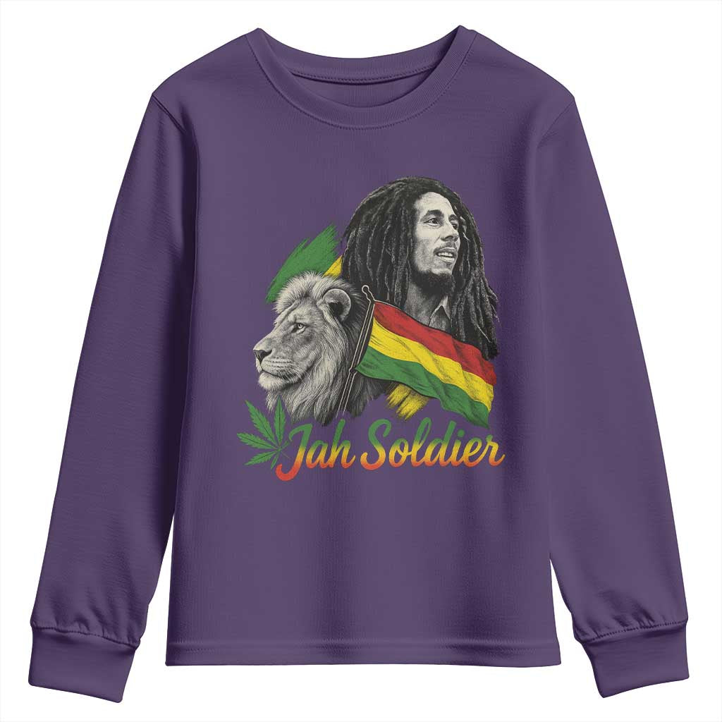 Jah Soldier Youth Sweatshirt Lion Of Judah Reggae Rastafari Flag - Wonder Print Shop