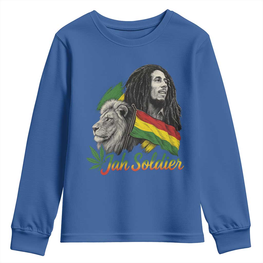 Jah Soldier Youth Sweatshirt Lion Of Judah Reggae Rastafari Flag - Wonder Print Shop