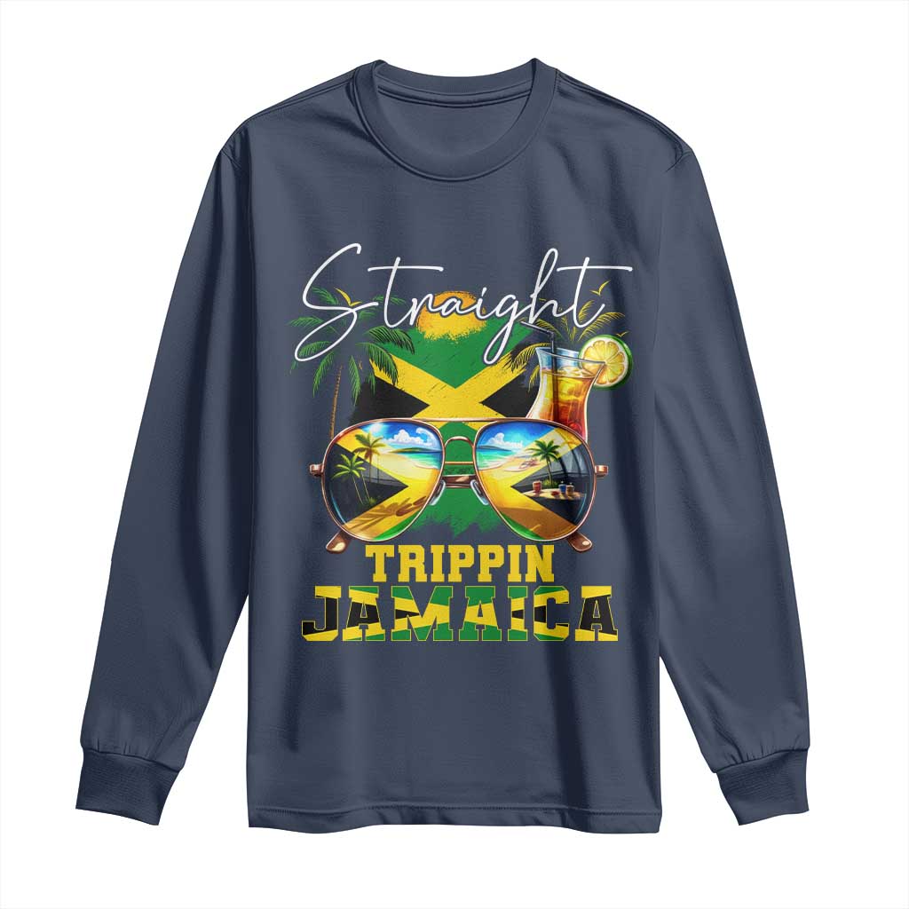 Straight Trippin Jamaica Long Sleeve Shirt Family Squad Summer Vacation - Wonder Print Shop