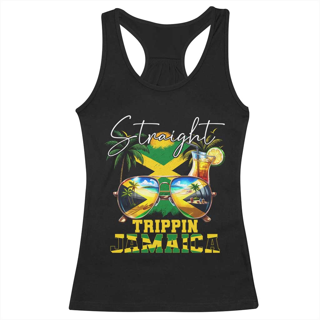 Straight Trippin Jamaica Racerback Tank Top Family Squad Summer Vacation - Wonder Print Shop