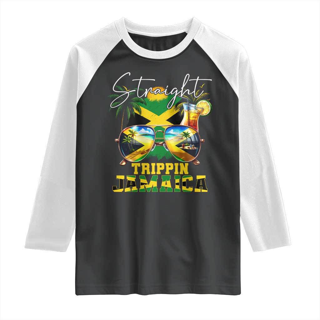 Straight Trippin Jamaica Raglan Shirt Family Squad Summer Vacation - Wonder Print Shop