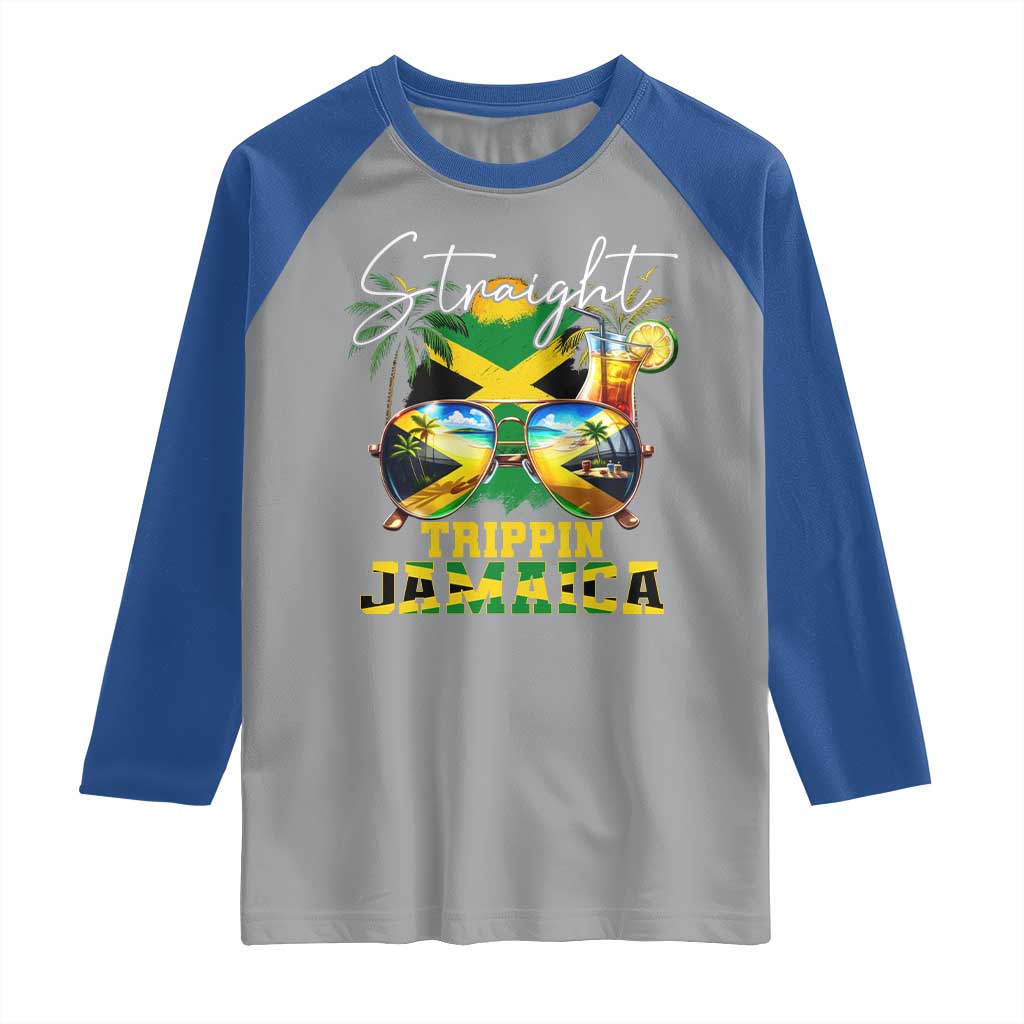 Straight Trippin Jamaica Raglan Shirt Family Squad Summer Vacation - Wonder Print Shop