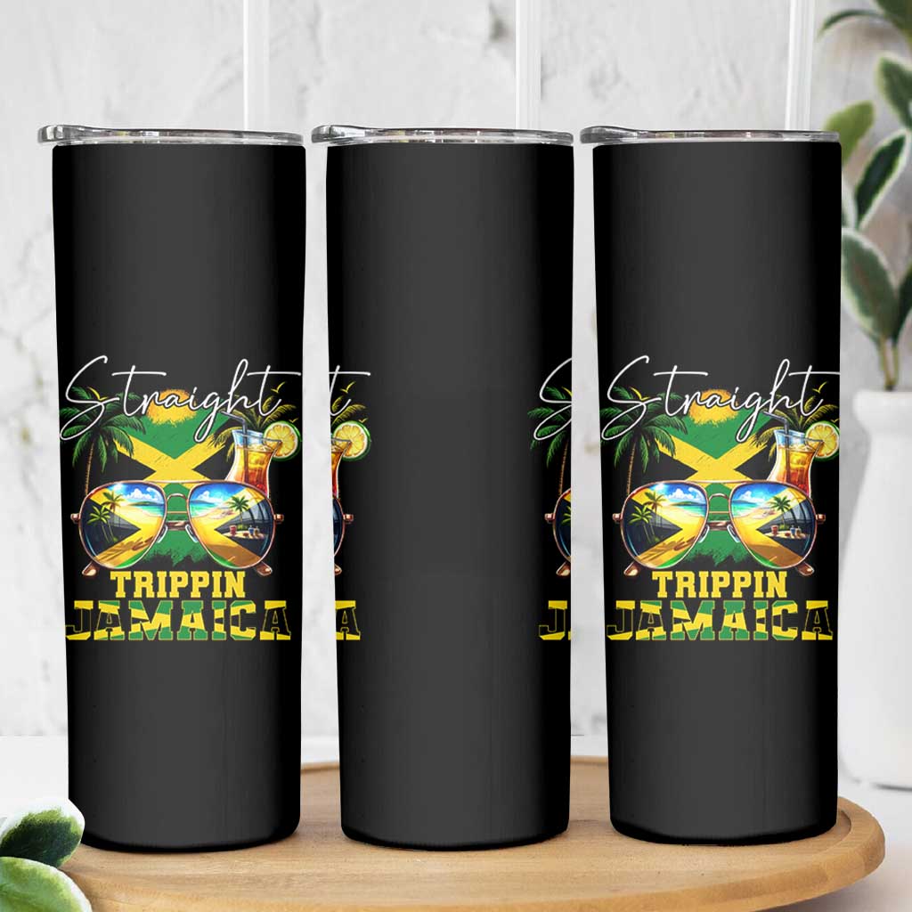 Straight Trippin Jamaica Skinny Tumbler Family Squad Summer Vacation - Wonder Print Shop