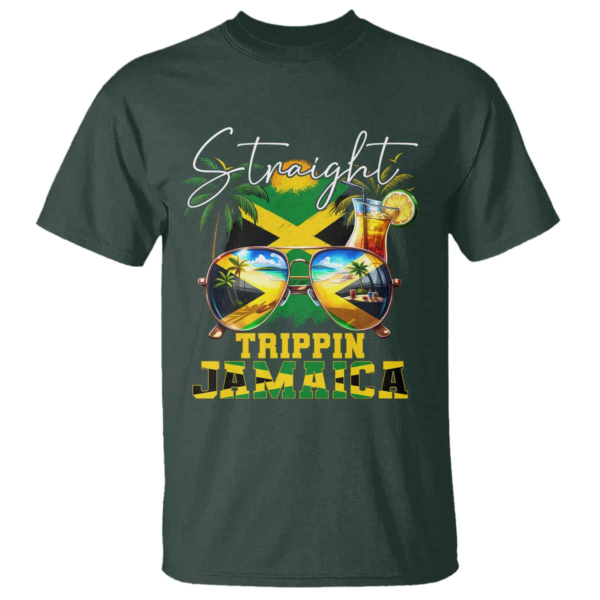 Straight Trippin Jamaica T Shirt Family Squad Summer Vacation - Wonder Print Shop