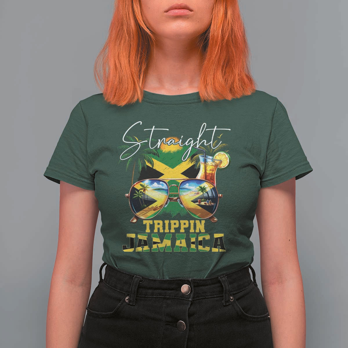 Straight Trippin Jamaica T Shirt For Women Family Squad Summer Vacation - Wonder Print Shop